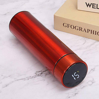 Термос із неіржавкої сталі з інтелектуальним екраном 500 мл Червоний 203219