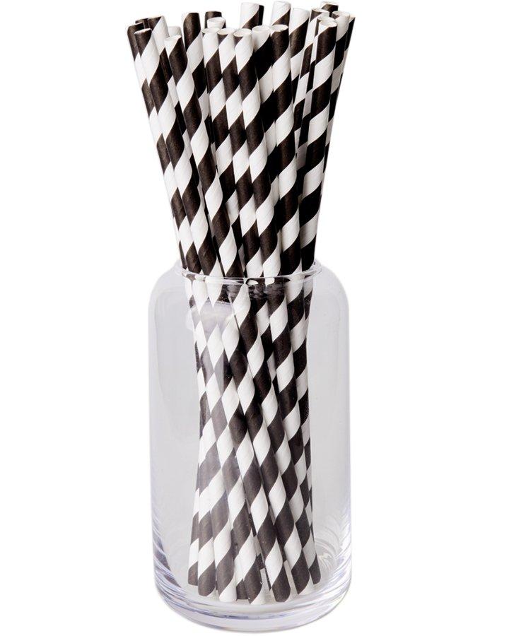 Соломинки біло-чорні 10 од