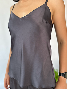 Майка з шовку Армані Графіт S