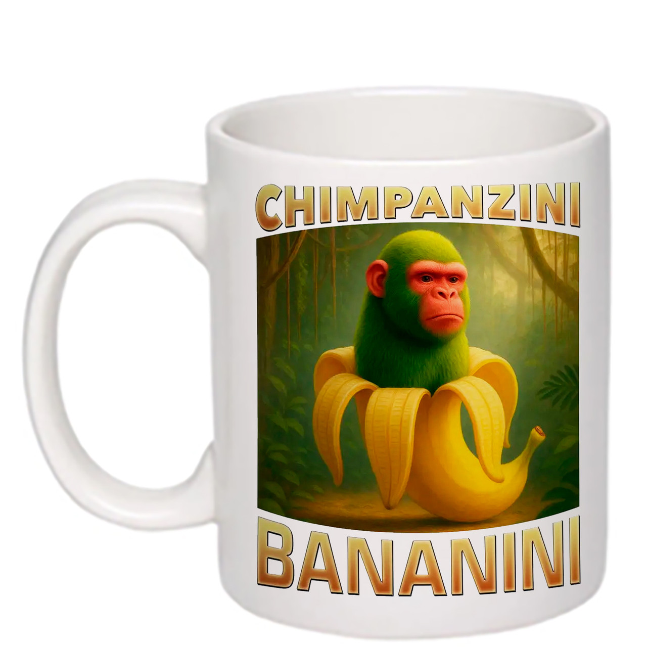 Чашка з друком "Chimpanzini Bananini" 330 мл (колір білий) (28761), фото 1