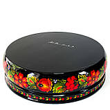 Цукерниця Петриківський розпис ручної роботи кругла з дерева 25см ОСІННІЙ БУКЕТ Український сувенір, фото 5