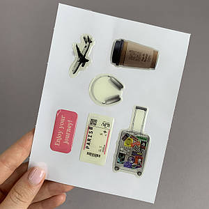 3D Sticker Pack 3д стікерпак об'ємні наклейки подорож кава навушники q09r