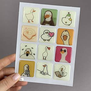 3D Sticker Pack cool goose 3д стікерпак об'ємні наклейки гусь мем на телефон q09r
