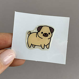 3D Sticker 3д стікер об'ємна наклейка з собачкою з мопсом q09y