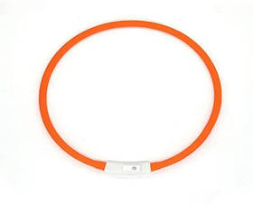LED USB нашийник для собак і котів круглий  35 см - помаранчевий
