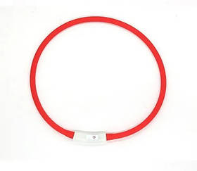 LED USB нашийник для собак і котів круглий 50 см - червоний
