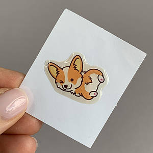 3D Sticker 3д стікер об'ємна наклейка з собачкою з коргі q09y