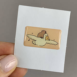 3D Sticker 3д стікер об'ємна наклейка мем гусь і копібара q09y