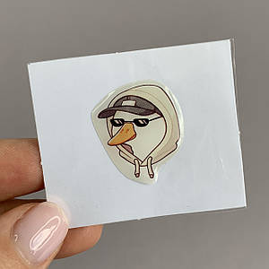 3D Sticker cool goose 3д стікер з гусаком мем гусак в окулярах q09y