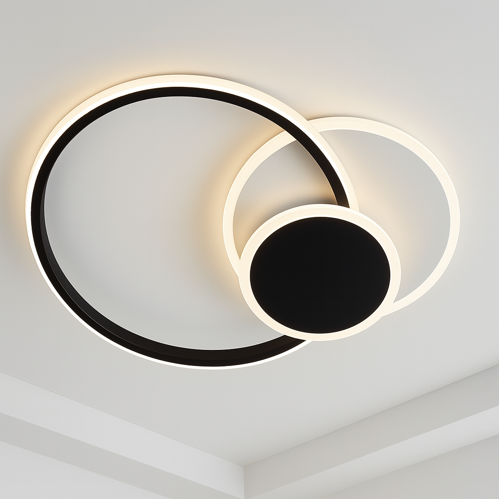 Led світильник стельовий з пультом Diasha 55W до 12 м² колір Білий + Чорний 2456WH+BK, фото 1