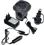 💙Насос електричний повітряний Intex 66634 від мережі 220V, 480 л/хв, з насадками, для надувних матраців, кіл, фото 2