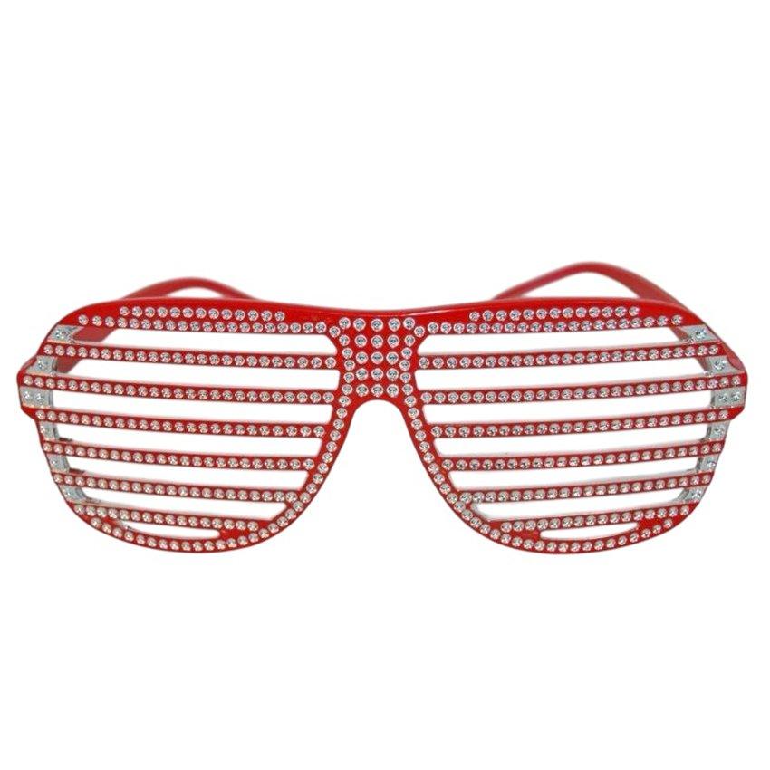 Окуляри Жалюзі зі стразами (Червоні)
