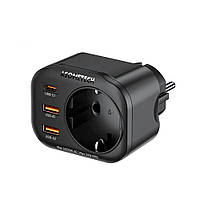 Мережевий фільтр ASOMETECH WP09-PD 4 в 1 + 2 USB | 1 Type-C | 33W