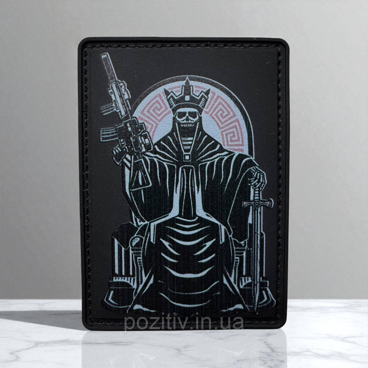 ПВХ патч "Король Смерть" на липучці 70×50 мм, фото 1