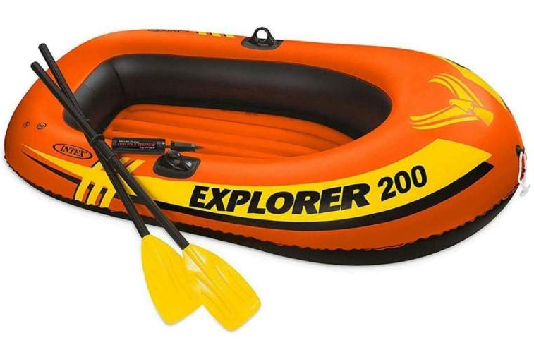 🧡Надувний човен Intex 58331 "EXPLORER" з двома веслами 185х94х41 см, Помаранчевий, фото 1