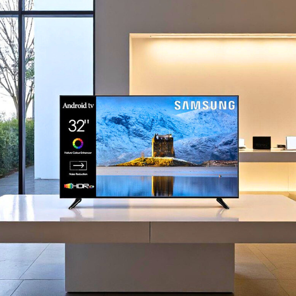 Телевізор Smart TV 4K UltraHD Samsung Android 14 Wi-Fi Bluetooth Плазмовий телевізор 32 дюйми з кронштейном, фото 1