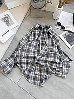 Сорочка жіноча в карту на ґудзиках фланель Туреччина 42-48