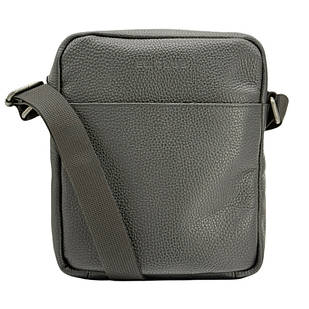 Сумка чоловіча з натуральної шкіри на блискавці, чорна 813510 Black