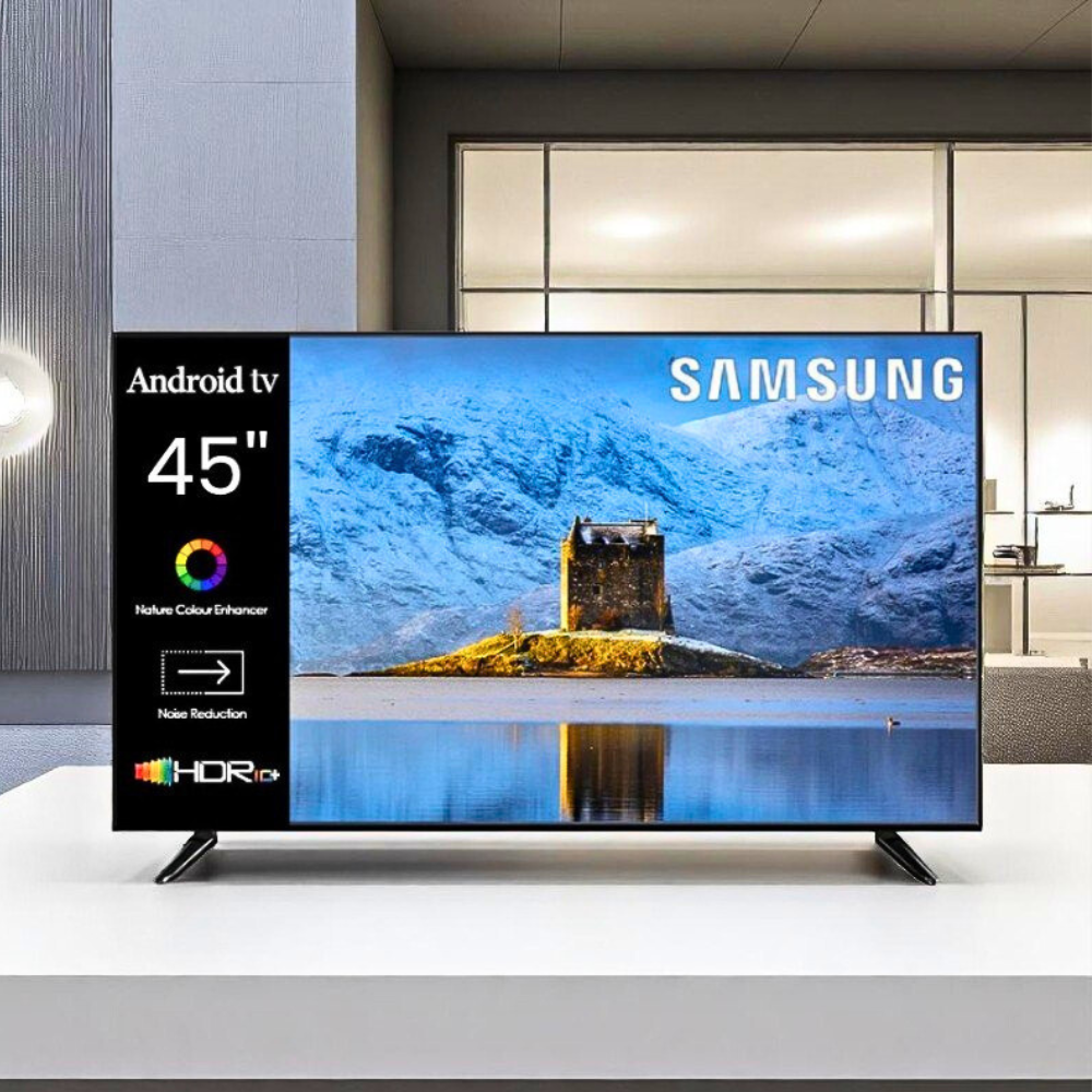 Телевізор Smart TV Samsung 4K UHD 45 дюймів   Плазма з кронштейном LED телевізор Bluetooth Wi-Fi Android 14, фото 1