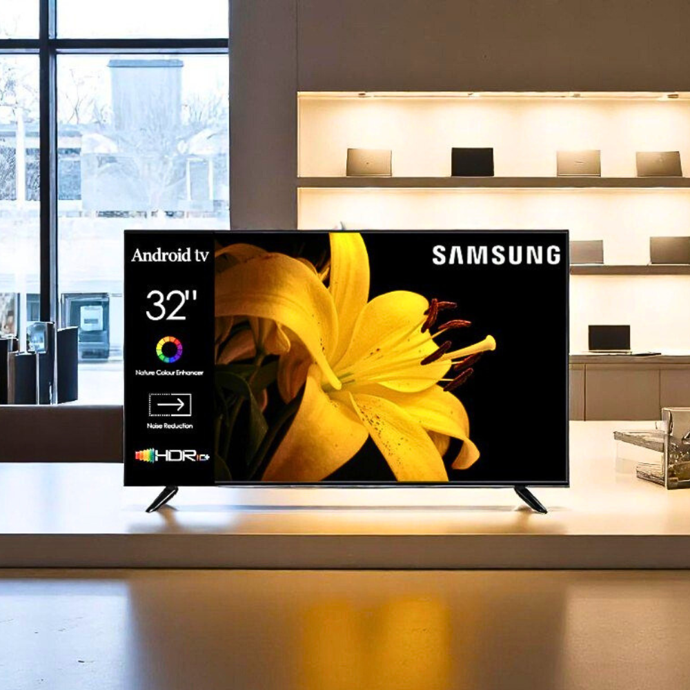 Телевізор плазмовий 32 дюйми Samsung Smart TV 4K UltraHD Телевізор Android 14 Wi-Fi Bluetooth з кронштейном, фото 1