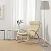POANG Крісло-гойдалка, дубовий шпон, вибілений/Глянець кремовий, фото 2