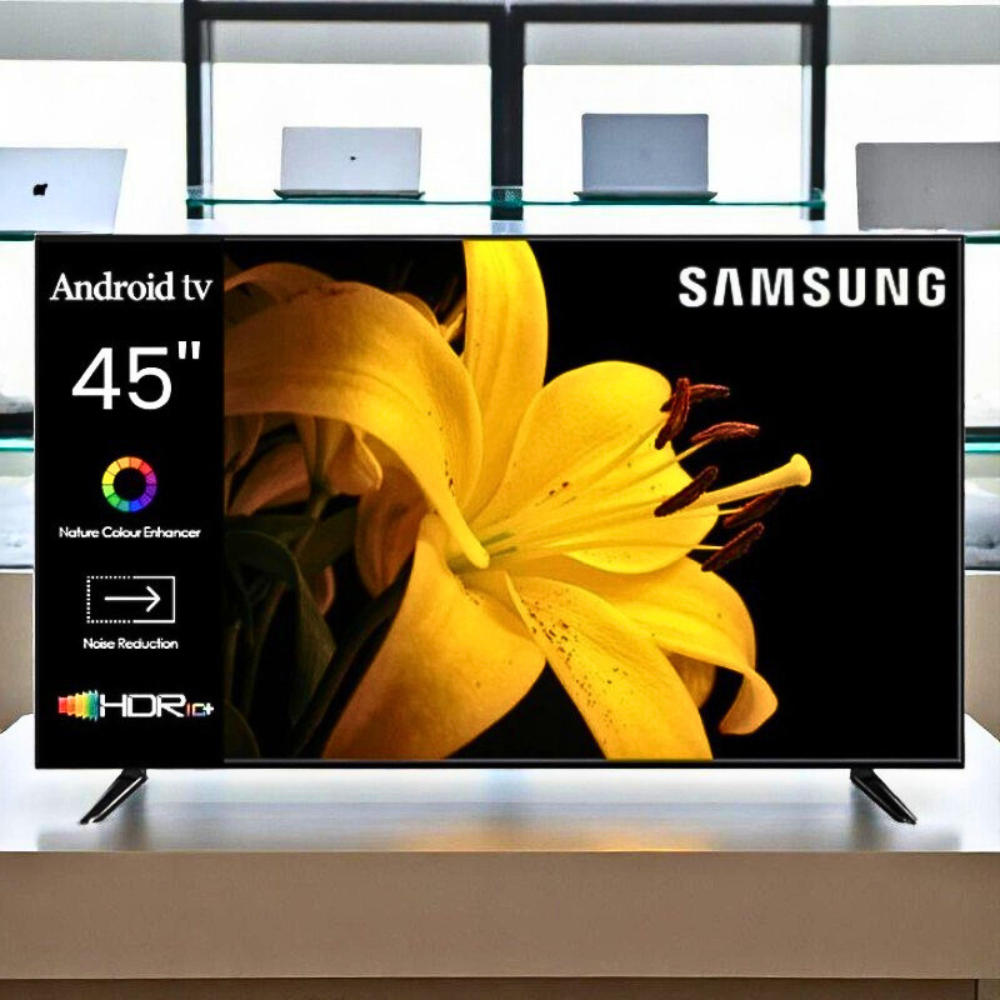 LED телевізор Samsung 4K UHD 45 дюймів Телевізор Smart TV Bluetooth Wi-Fi Android 14 Плазма з кронштейном, фото 1