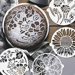 Круглі трафарети набір 4 шт, для тортів 200 мм (420х420) 0,5мм