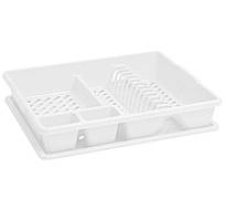 Сушарка для посуду Curver 13401 настільна пластикова з піддоном біла