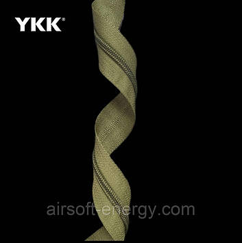 Спіральна блискавка ykk 5 олива рулонна на відріз без бігунка колір 566