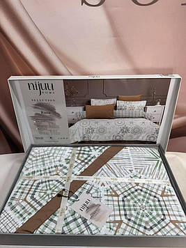 Комплект постільної білизни перкаль 100% бавовна двоспальна євро 200*220 см Nijuu Туреччина