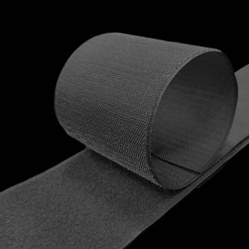 Липучка контактна  100 мм колір чорний  стрічка-гачки та стрічка-петлі комплект з відповідною частиною loop/hook