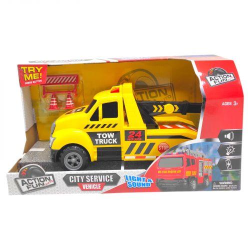 Інерційна машинка зі світло. та звук. ефектами "Евакуатор" з батарейками (38,5x15x21 см)/Kool Speed, фото 1