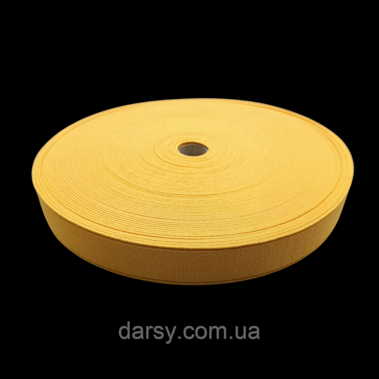 Резинка 25 мм поліефірна тасьма еластична посилена взуттєва колір жовтий, фото 1