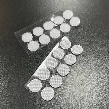 Липучка-кружки самоклейні, 10 пар, діаметр 10 мм, колір білий