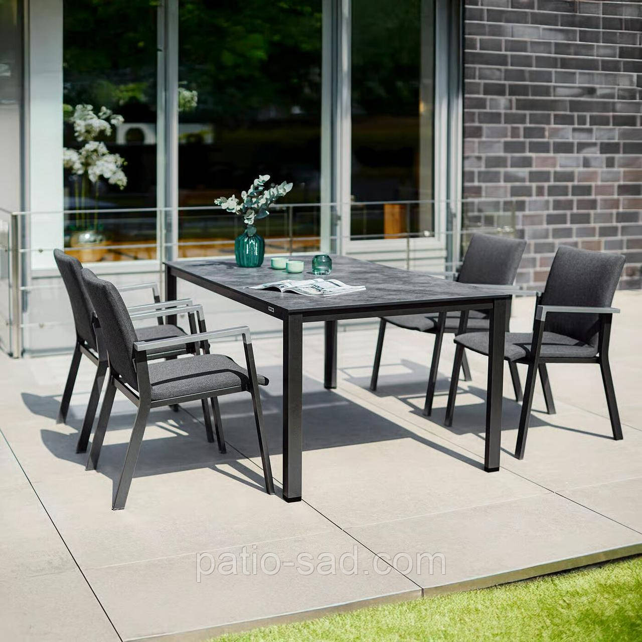 Крісло з алюмінію Rasmus насиченого антрацитового кольору KETTLER, фото 1