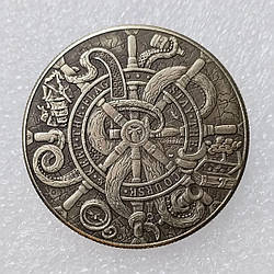 Монета сувенір, долар США "Веселий Роджер і штурвал". Coin American