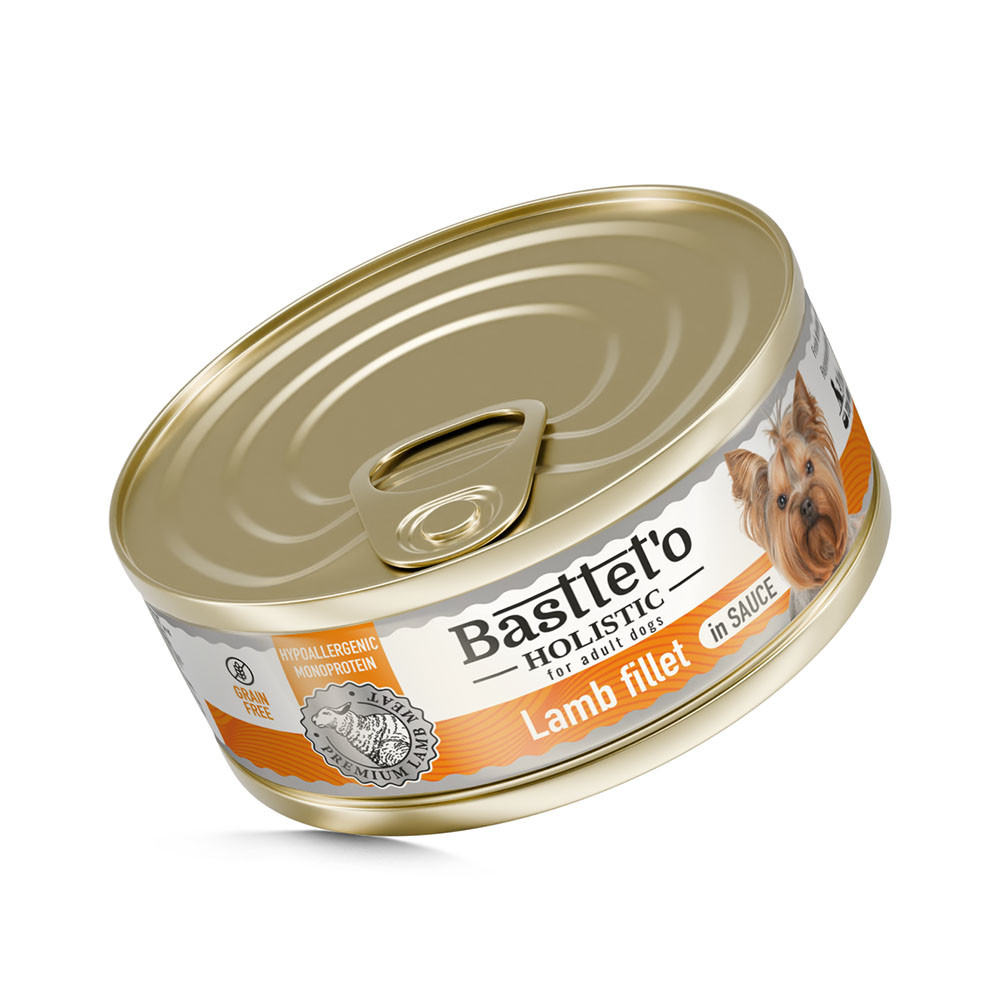 BASTTET`O Holistic вологий корм для собак ягня у соусі 85 г