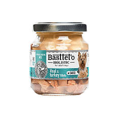BASTTET`O Holistic вологий корм для собак телятина з індичкою у соусі 130 г