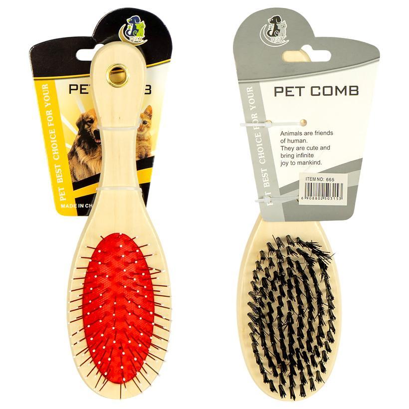 Щітка пуходерка + гребінець для вичісування шерсті кішок і собак двосторонній 7×23 см Набір 2 шт