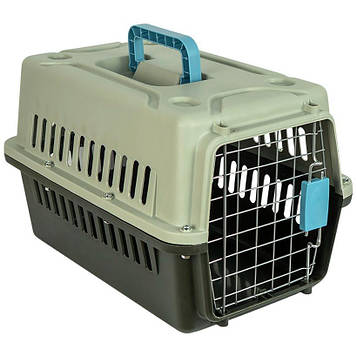 Контейнер для перенесення котів, дрібних собак, гризунів та інших домашніх тварин 25×30×47 см, зелений
