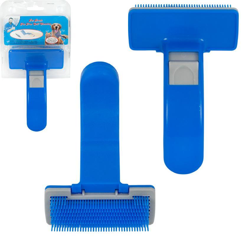 Щітка пуходерка для вичісування шерсті кішок і собак самоочисна, гребінець не травмує шкіру тварини Набір 2 шт, фото 1