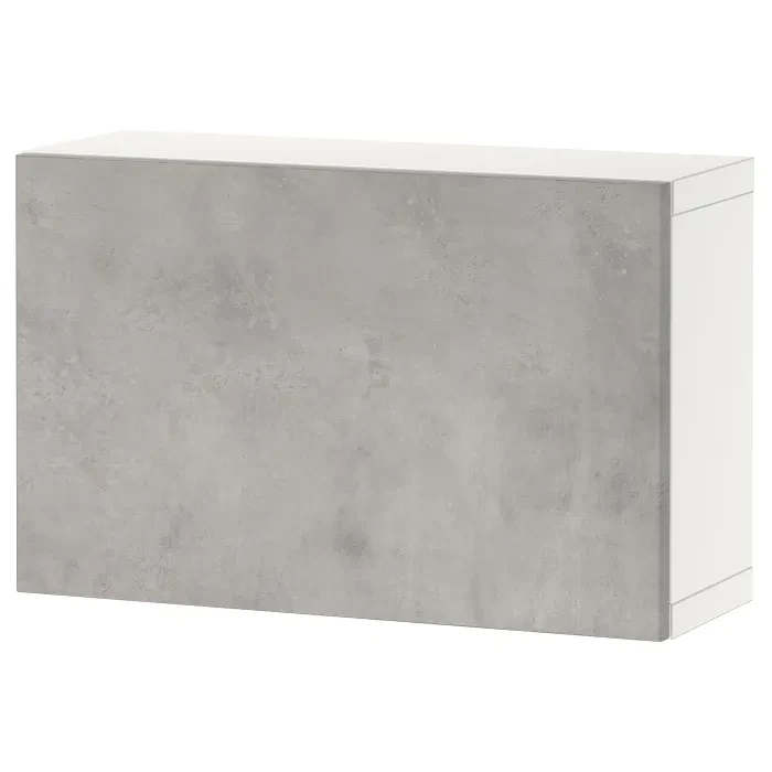 IKEA BESTÅ Шафа з дверцятами, білий / Каллвикен світло-сірий (194.249.66), фото 1