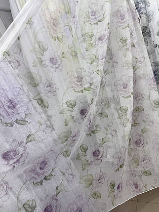 Тюль батист Піон №088 бузок, фото 1