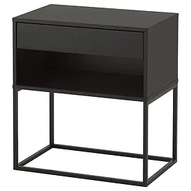 IKEA VIKHAMMER (903.889.78) Тумбочка приліжкова, чорна