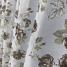 Тюль батист Квітка No100 для спальні, дитячої, кухні коричневий, фото 4