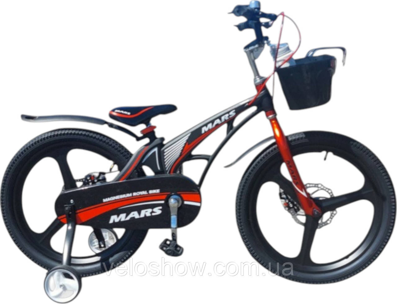 Дитячий магнієвий 18 Mars велосипед полегшений, литі диски чорний для хлопчика, фото 1