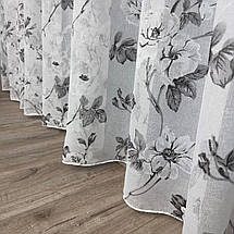 Тюль батист Квітка No100 сірий, фото 2