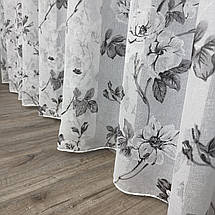 Тюль батист Квітка No100 сірий, фото 5