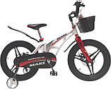 Дитячий магнієвий 18 Mars велосипед полегшений, литі диски, білий для хлопчика, фото 2