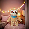Світильник м’яка іграшка лінивець дитячий нічник для малюків LED лампа для сну 4 режими музика звук таймер, фото 3